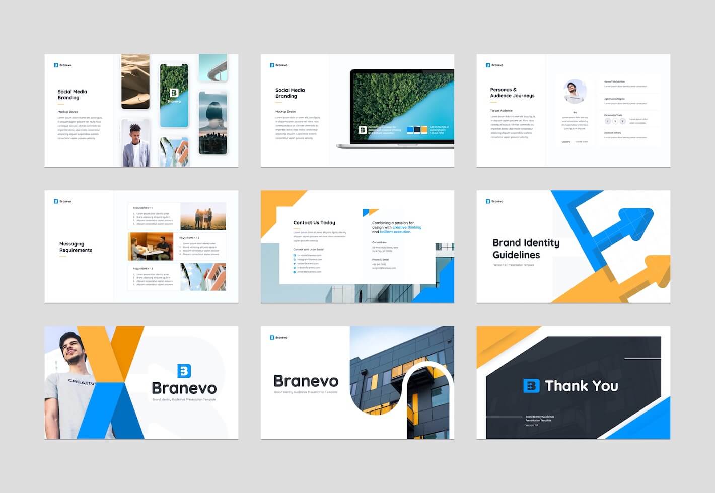 Brand Identity Guidelines PowerPoint Presentation Template FREE Graphue
