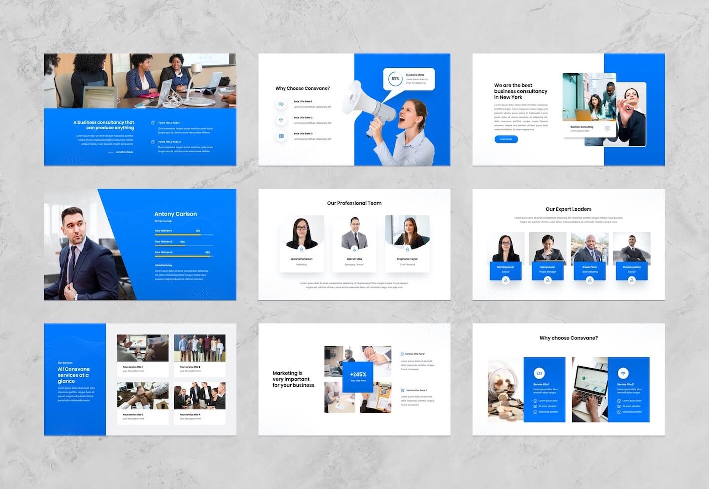 Business Consulting PowerPoint Presentation Template Graphue