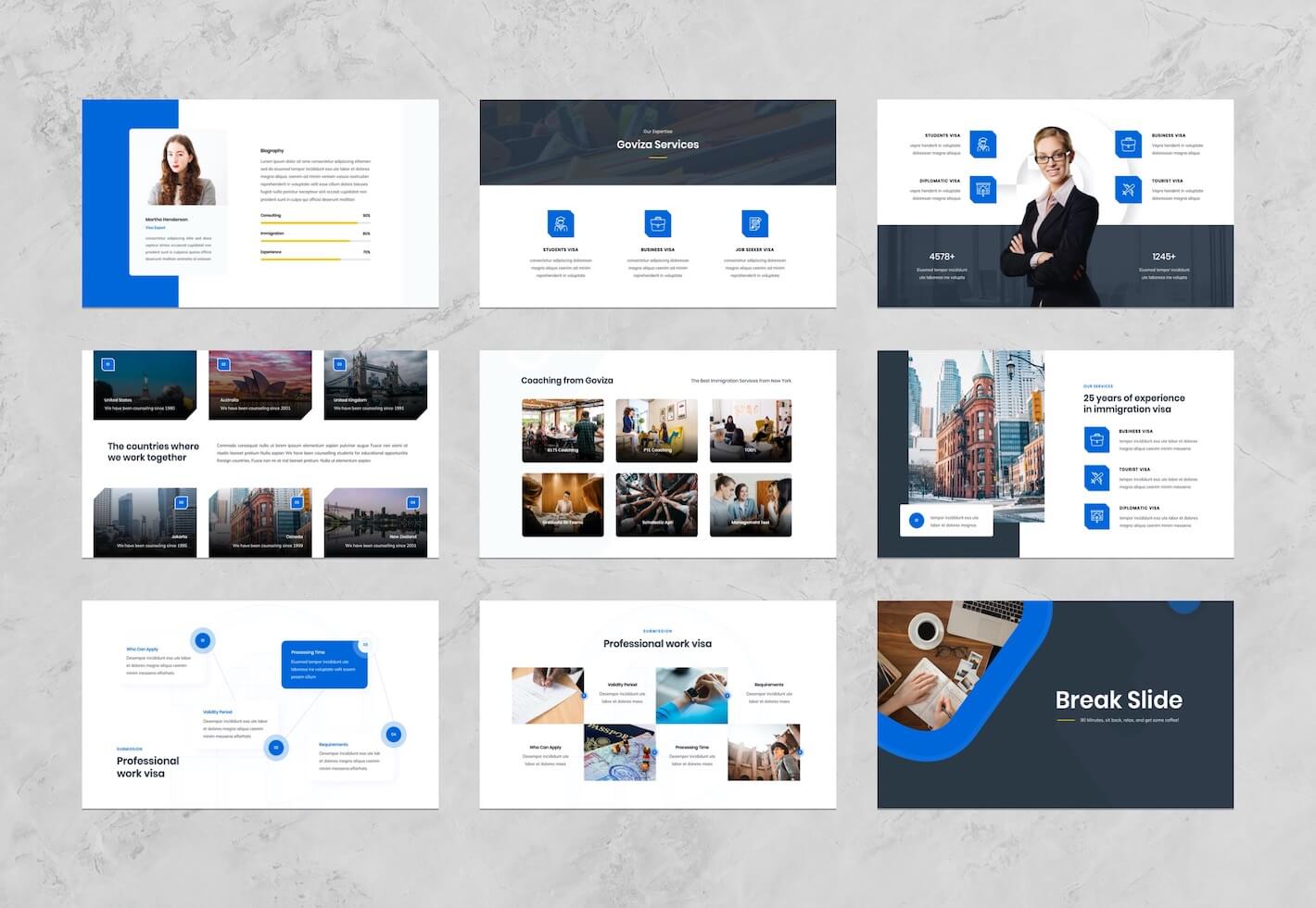 Immigration Consulting Google Slides Presentation Template - Graphue