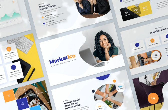Digital Marketing Agency Google Slides Presentation Template - Graphue