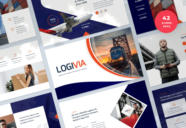 Logivia – Logistics and Transport PowerPoint Presentation Template