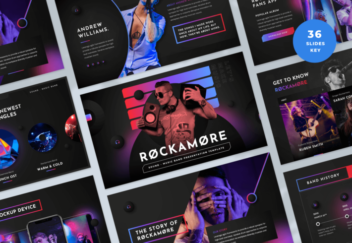 Rockamore – Music Band Keynote Presentation Template