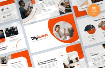 Digiclass – Online Learning Course Google Slides Presentation Template