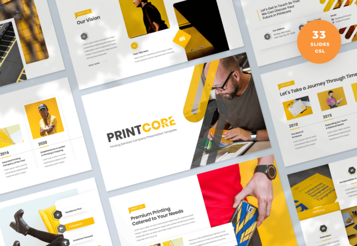 Printcore – Printing Company Google Slides Presentation Template