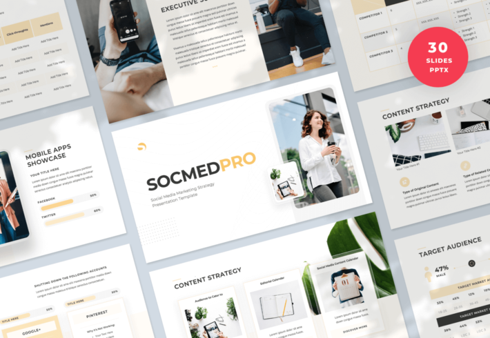 SocmedPro – Social Media Marketing Strategy PowerPoint Presentation Template