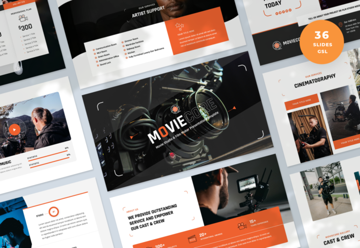 Moviecore – Movie Studio and Film Maker Google Slides Presentation Template