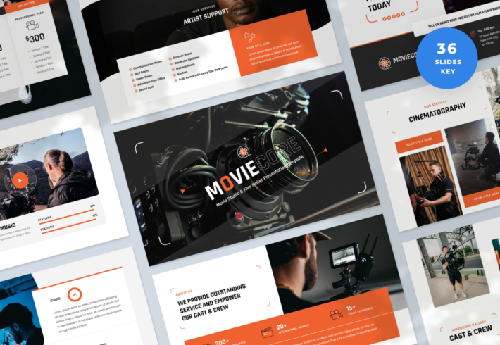 Moviecore – Movie Studio and Film Maker Keynote Presentation Template