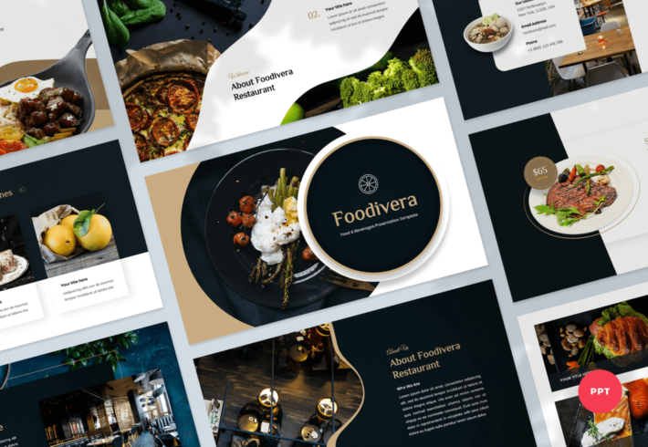 Foodivera – Food and Beverages PowerPoint Presentation Template