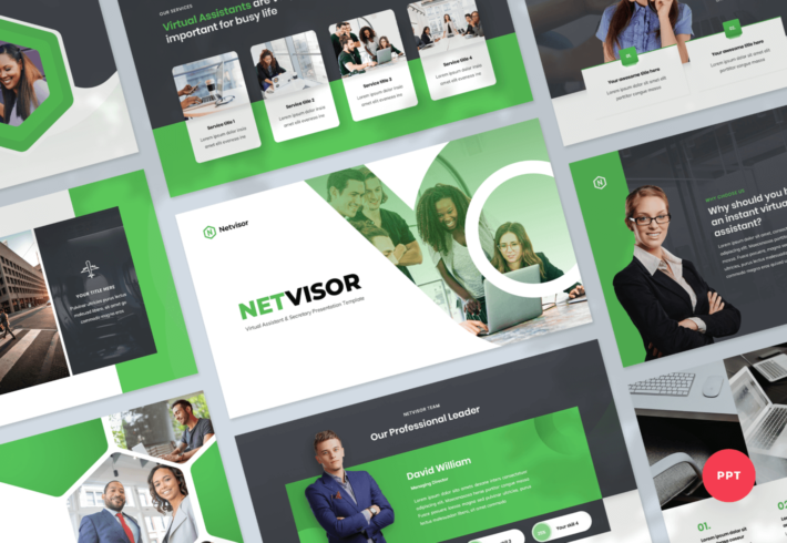 Netvisor – Virtual Assistant and Secretary PowerPoint Presentation Template