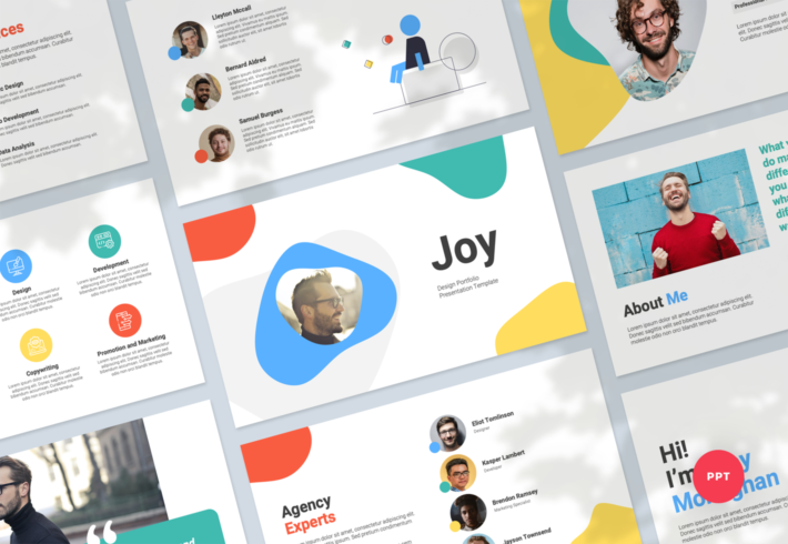 Joy – Design Portfolio Presentation PowerPoint Template