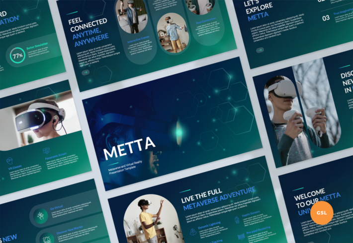 Metta – Metaverse & Virtual Reality Presentation Google Slides Template