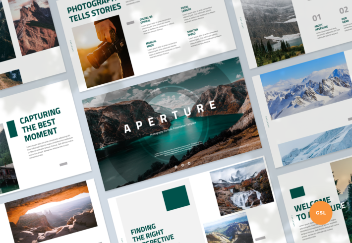 Aperture – Photography Portfolio Presentation Google Slides Template