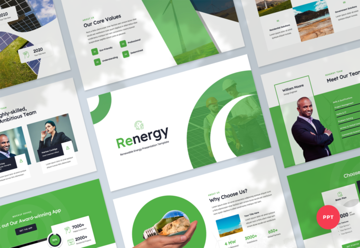 Renergy – Renewable Energy Presentation PowerPoint Template