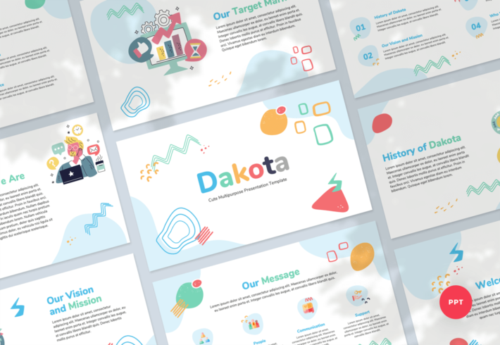Dakota – Cute Multipurpose Presentation PowerPoint Template