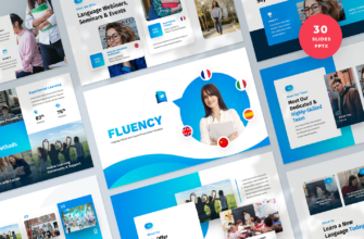 Fluency – Language School Presentation PowerPoint Template