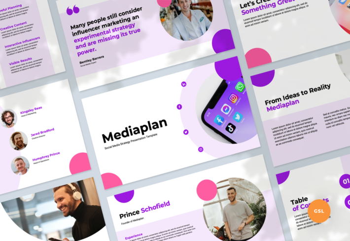 Mediaplan – Social Media Strategy Presentation Google Slides Template