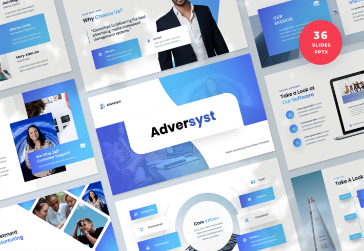 Adversyst – Media Advertising System Presentation PowerPoint Template