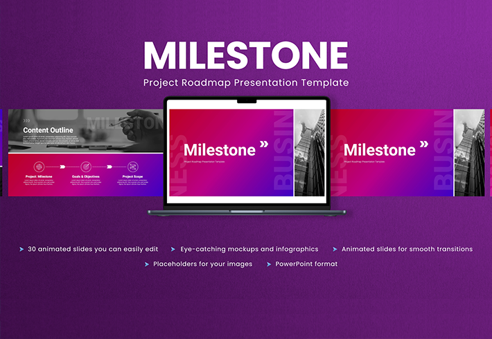 Animated Project Roadmap PowerPoint Presentation Template